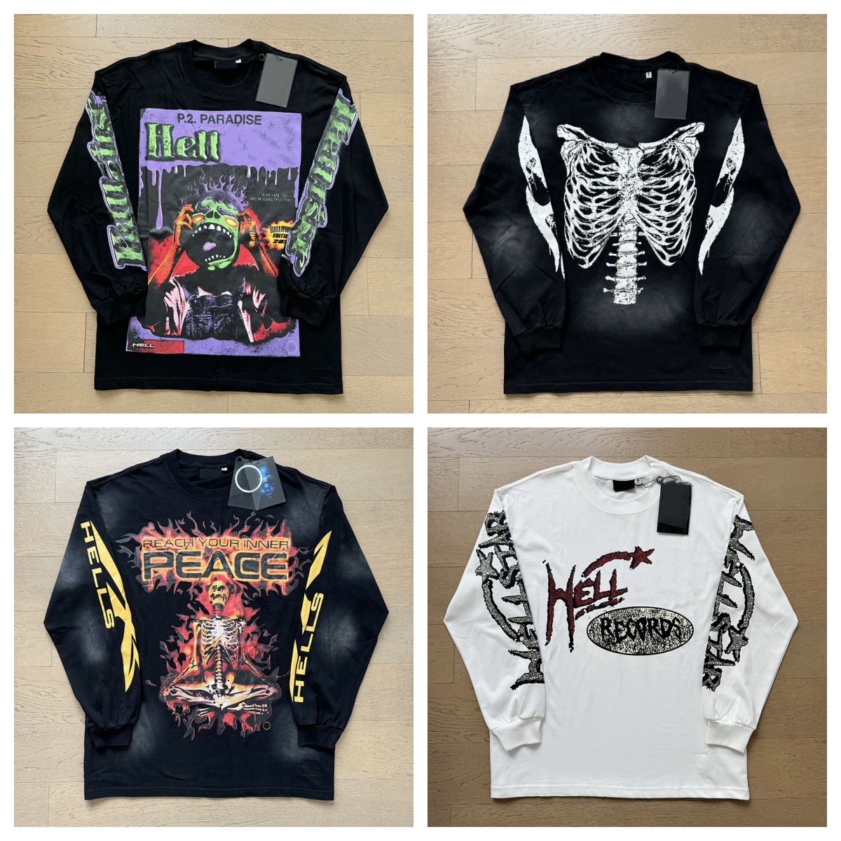 Brand Designer New High Street American Fashion Men and Women Lovers Wear Large Size Loose Pullover Long Sleeve T-shirt
