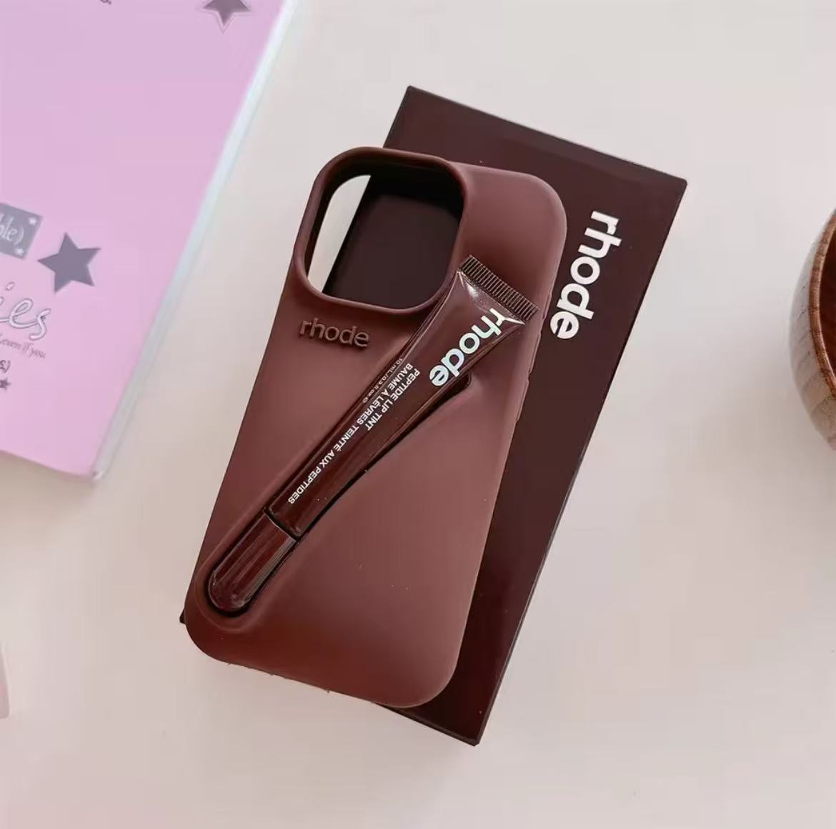 Autumn Limited Edition Rhode Lip Gloss Holder Soft Silicone Lipstick Phone Case For IPhone 16 15 14 13 12 11 Pro Max Plus Cover