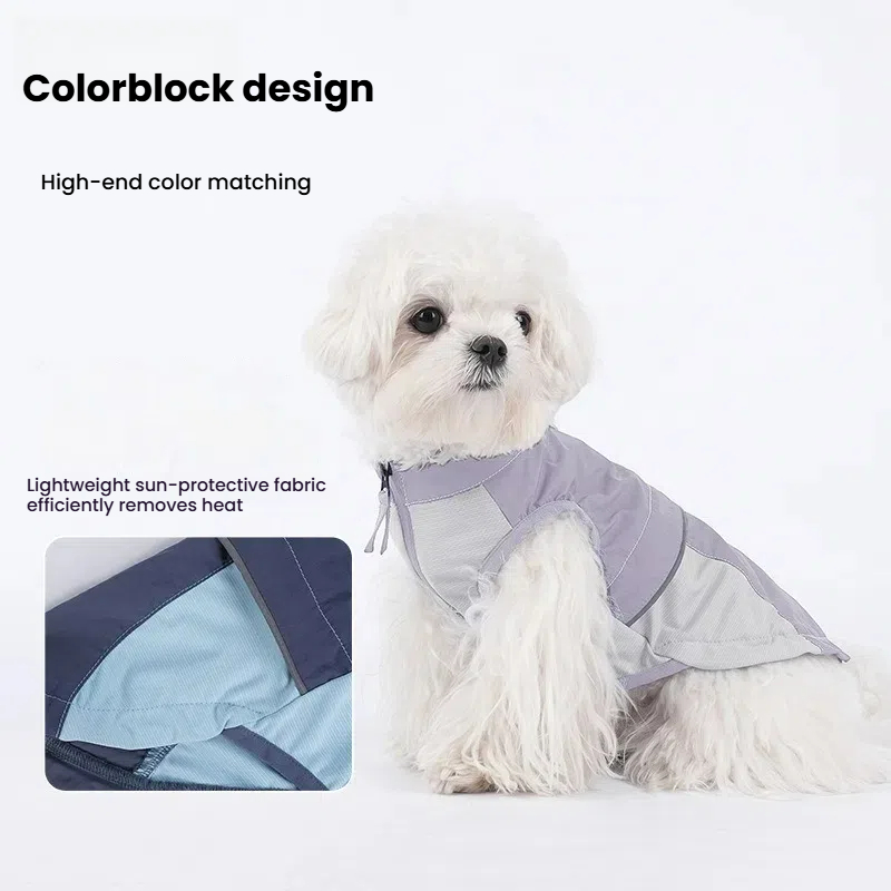 Outdoor Pet Sun Protection Vest with UPF300+ & Safety Zipper - Breathable Dog & Cat T-Shirt