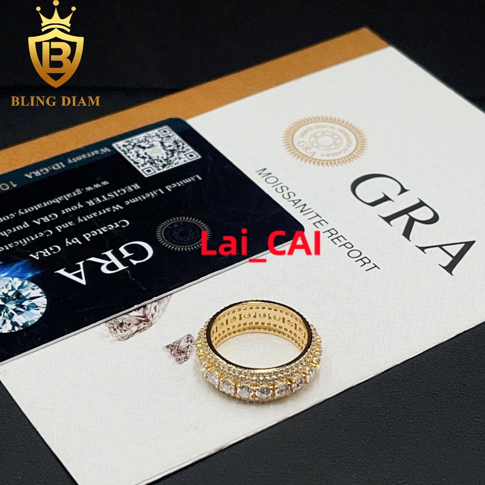 Fashion Hip Hop Jewelry 925 Sterling Silver VVS Moissanite Full Diamond Iced Out Rings for Men