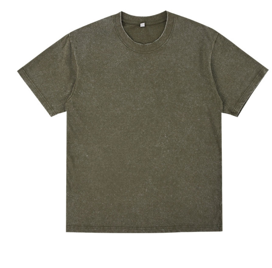2025 new retro old wash t-shirt oversize cotton drop shoulder short sleeve