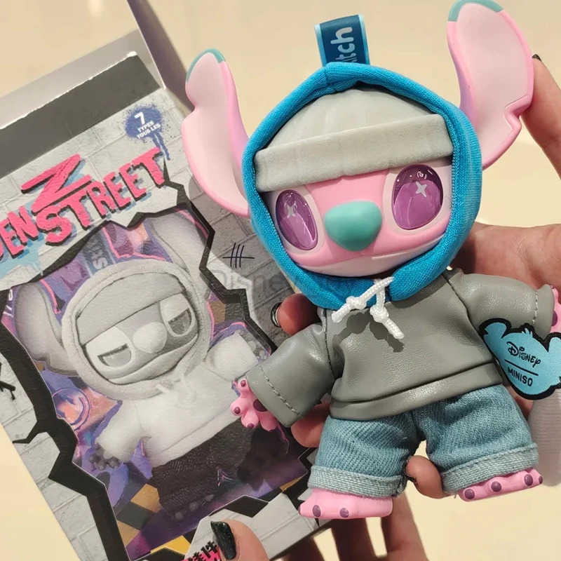 Disney Genuine Disney Stitch Gen Z Street Series Vinyl Blind Box Joint Movable Stitch Model Backpack Pendant Birthday Gift Y250613