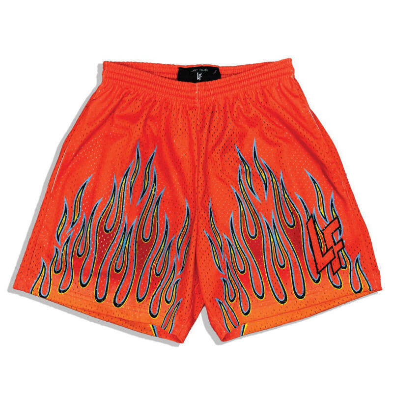 American Style Printed Mesh for Men 2025 Summer Fashion Trend Flame Beach Shorts Casual Comfortable Quick-Dry Pants