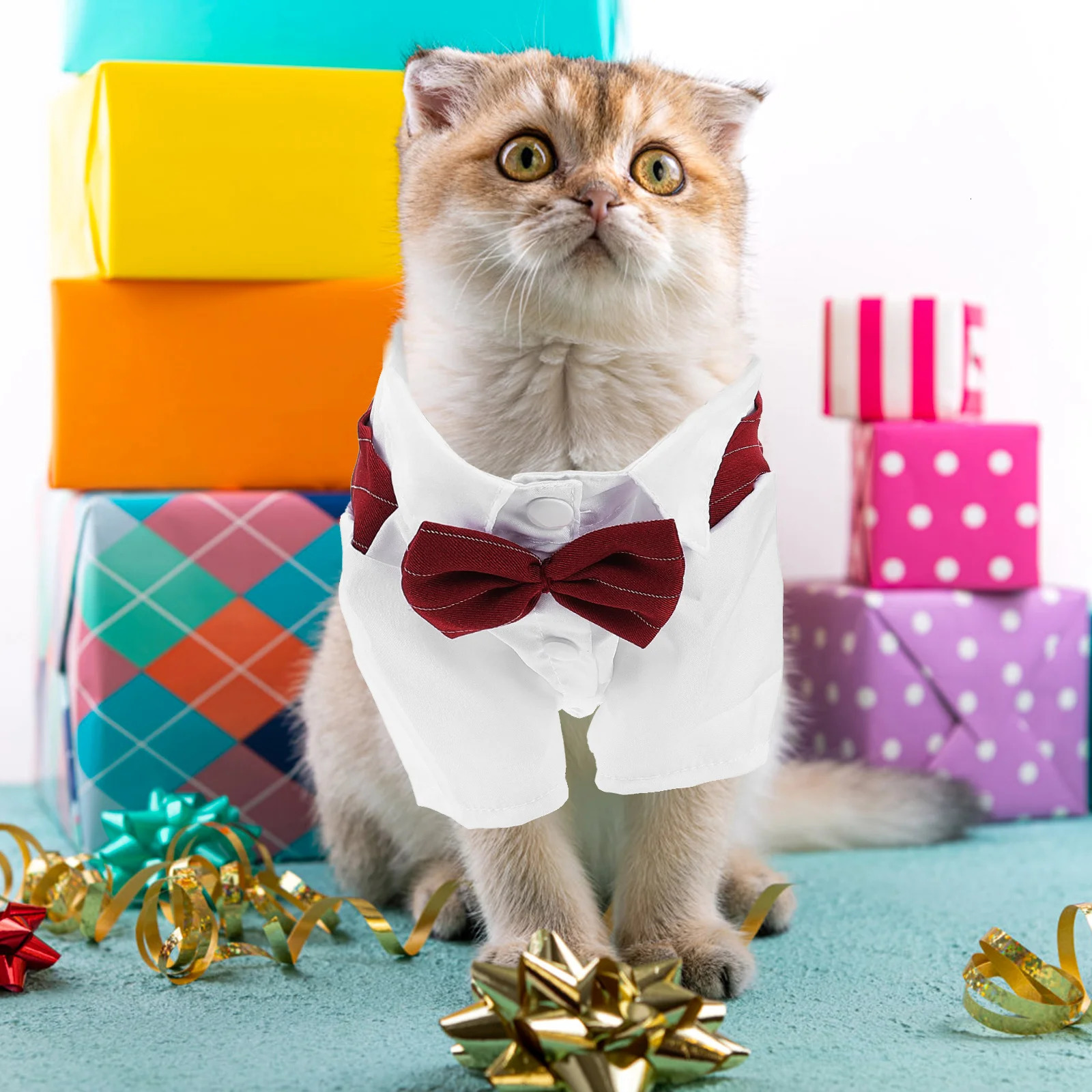 Clothes for Pets Apparel Puppy Halloween Dog Outfits Large Medium Polyester Tuxedo Blue Shirt 250609