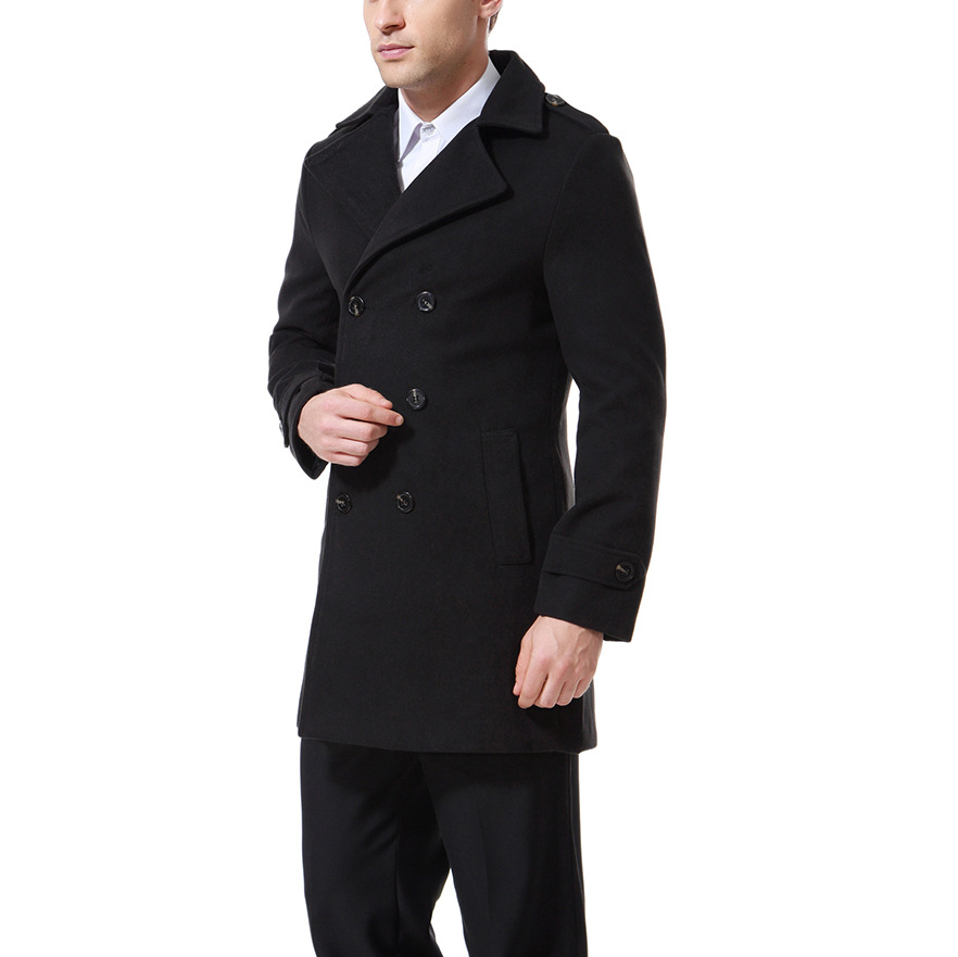Men's Trench Coats Men British Style Double Breasted Top Coat Mens Long Masculino Male Clothing Classic Drop Overcoat