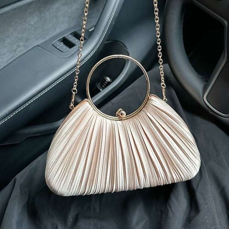 Fashion Socialite Diamond-Studded Evening Crossbody Shoulder Chain Handbag Banquet Cheongsam Sequin Small Square Bag for Women