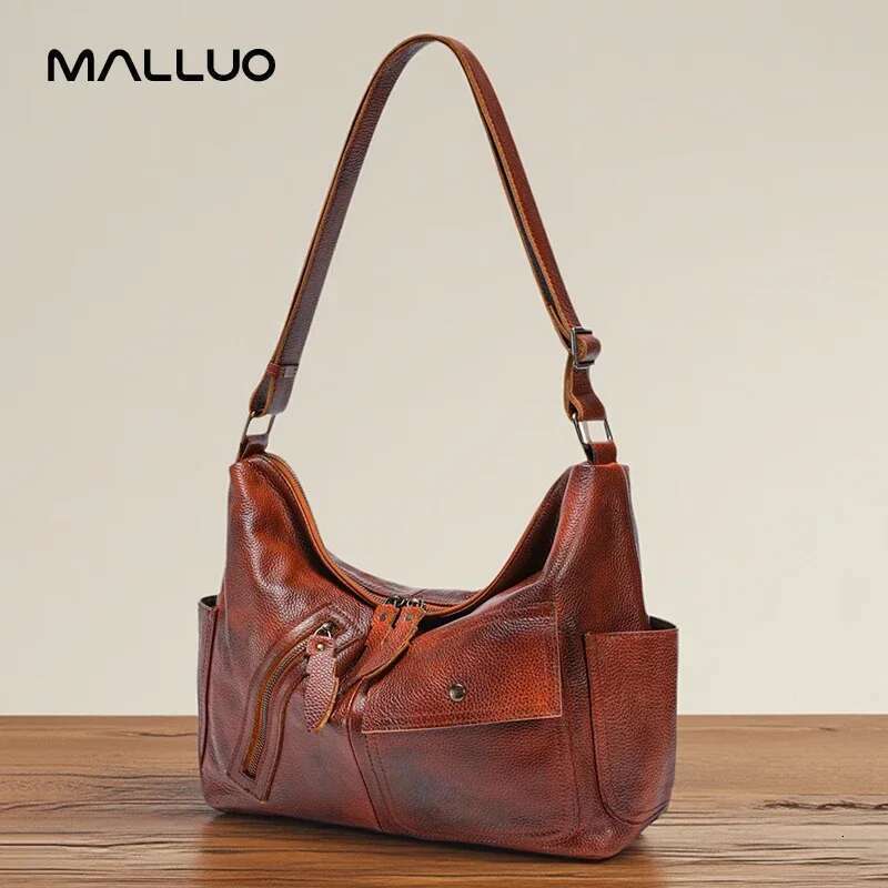 Women Cowhide Shoulder Bag Ladies Soft Cow Real Leather Handbag Female Fashion Design Crossbody Bags For Lady20250608