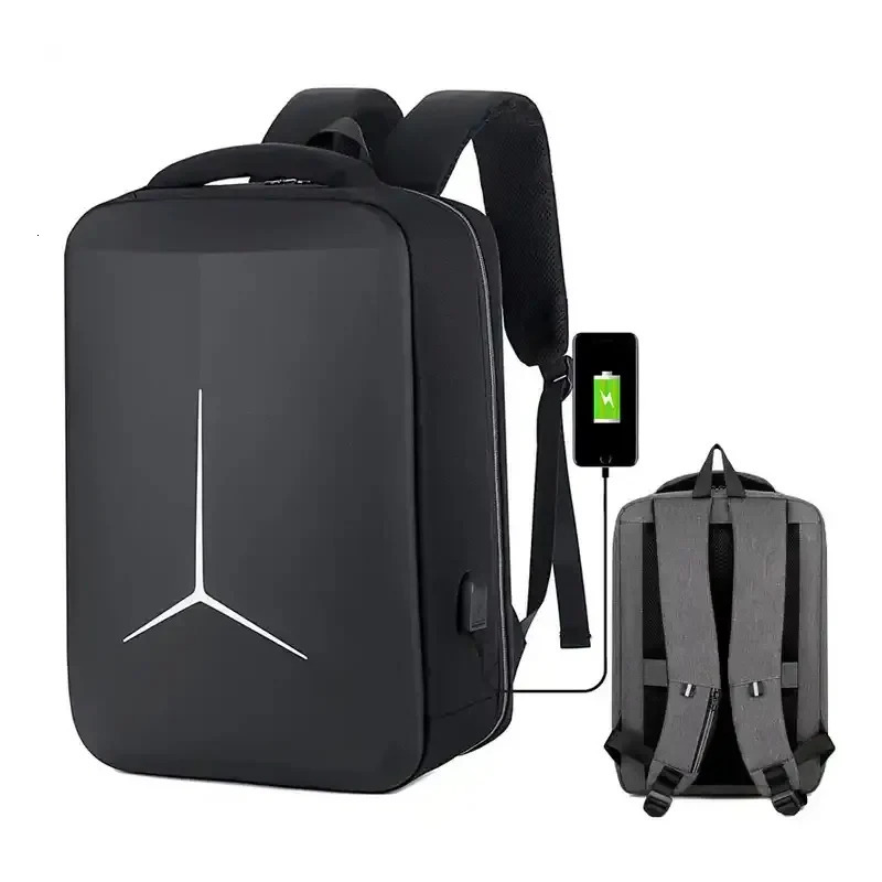 Anti-theft USB Waterproof Hard Case Travel Smart Laptop Motorcycle Backpack Man EVA Fashion Business Mens Shell Backpack 250609