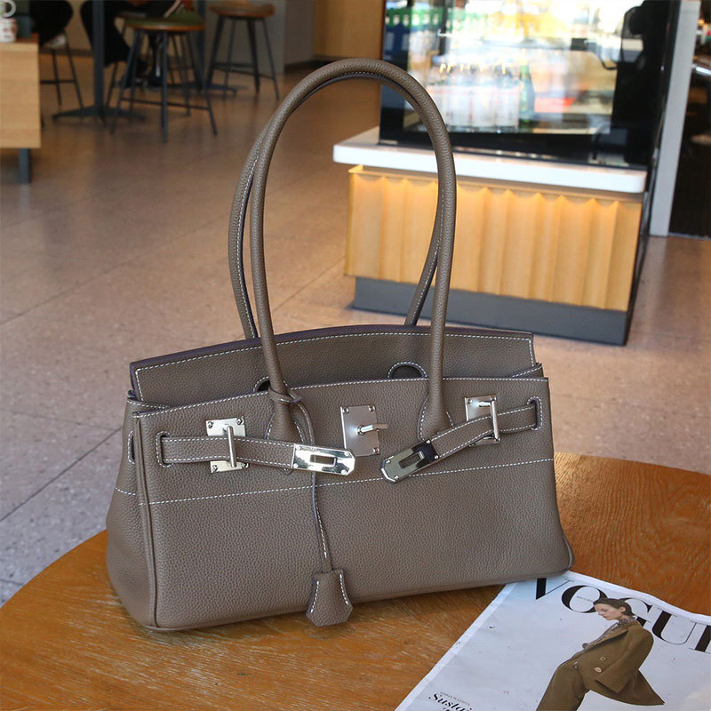 d1 2025 New Horizontal 42CM Platinum Underarm Designer Fashion Handbag One Shoulder Genuine Women's Bag Top Leather ca4 c
