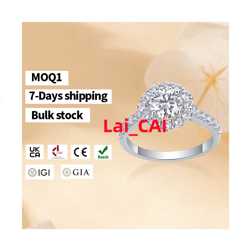 1 PCs to Customization Moissanite Set Hip Hop Ring Moissanite Wholesale Silver Rings 925 Silver Engagement Ring