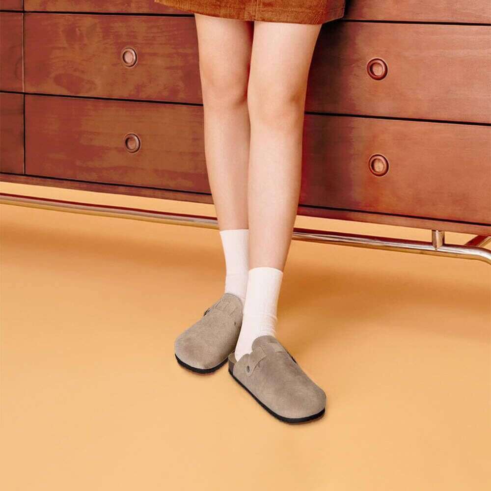 Women's Adjustable Buckle Classic Cork-Like Non-Slip Waterproof Home Sandals with Arch Support