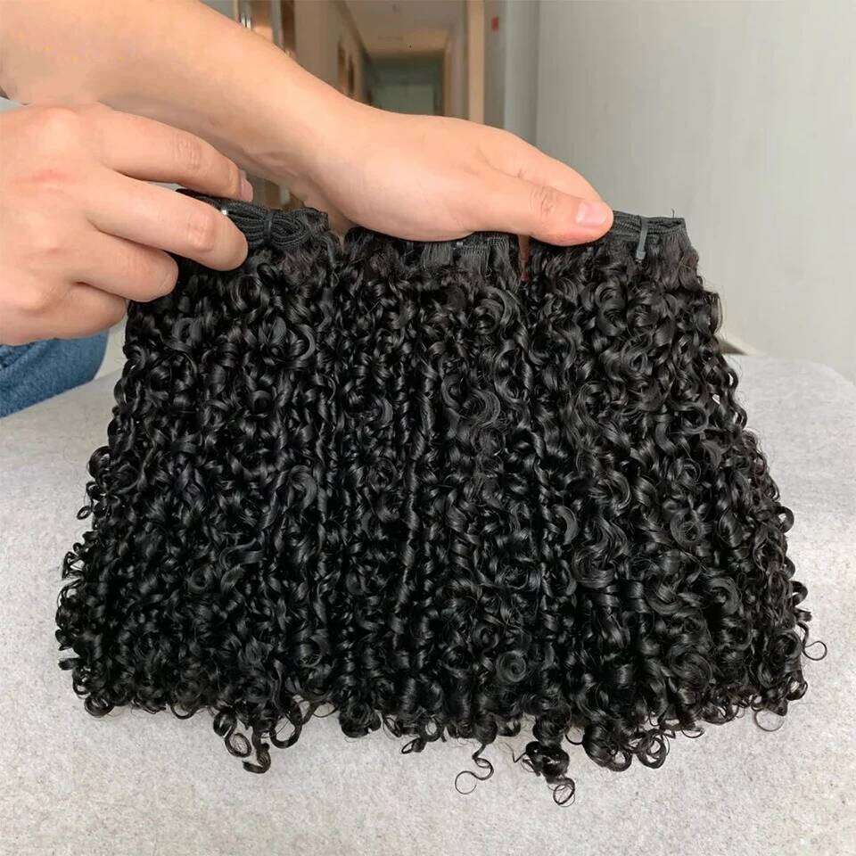 15A Wholesale Pixie Curly Bundle Lace Brazilian Raw Human Hair 3/4 Bundles with Closure Frontal 13x4 4x4