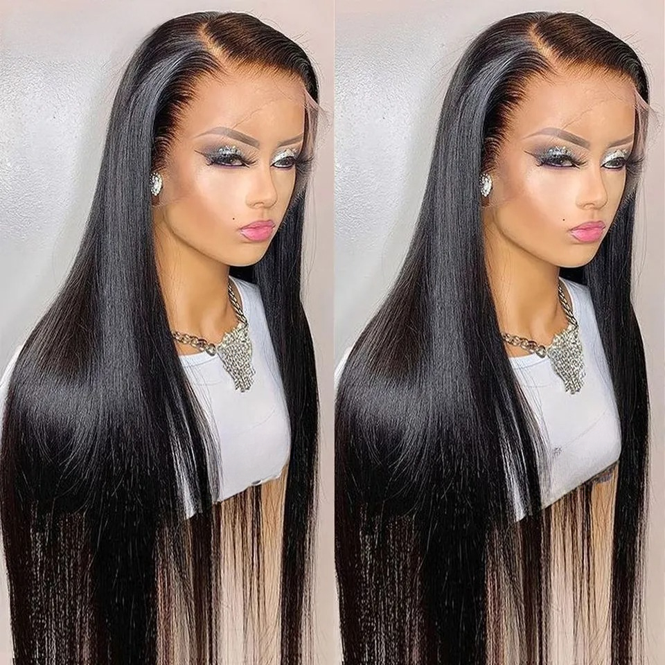 Glueless Wig Human Hair Pre Cut Lace Closure Human Hair Wigs Brazilian Ready To Wear Straight Lace Wig Human Hair 200% Synthetic