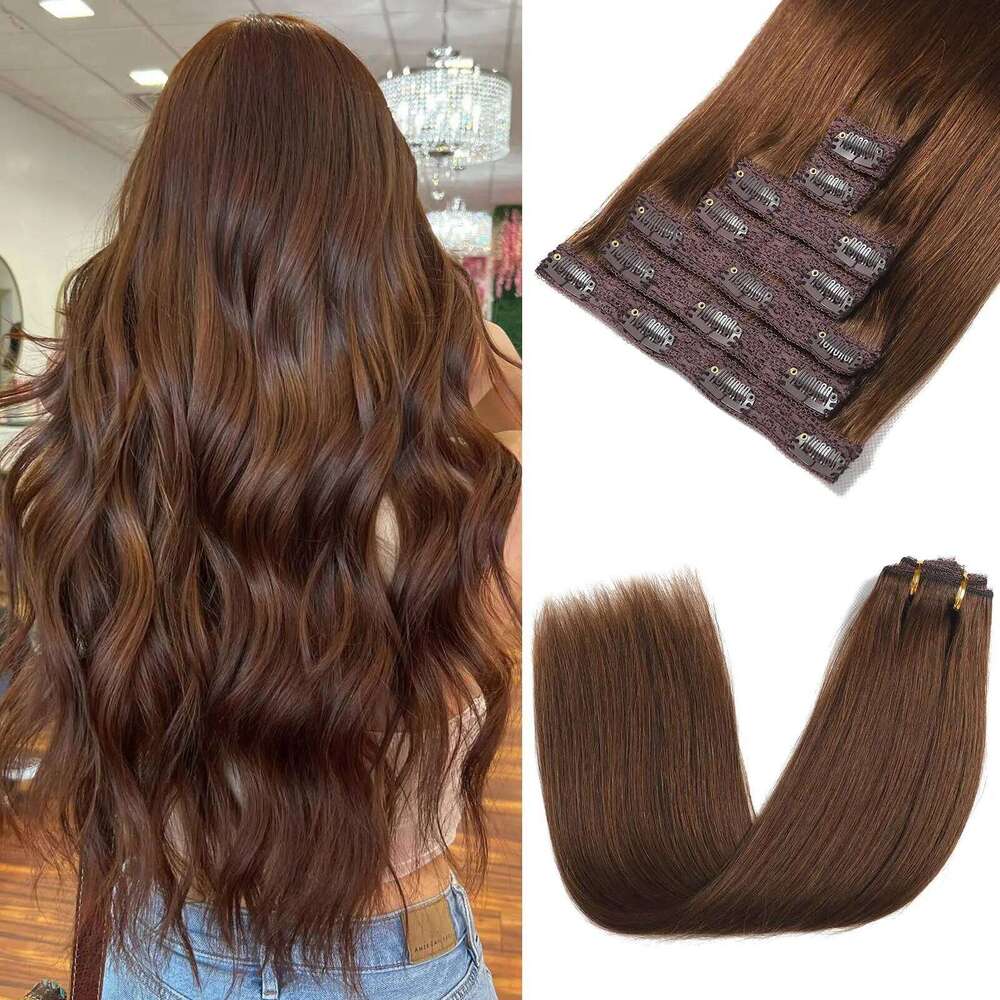 Clip Ins Straight 120 Gram Pack Extensions 10A Brazilian Virgin Human Hair For Natural Black Color 16-26inch