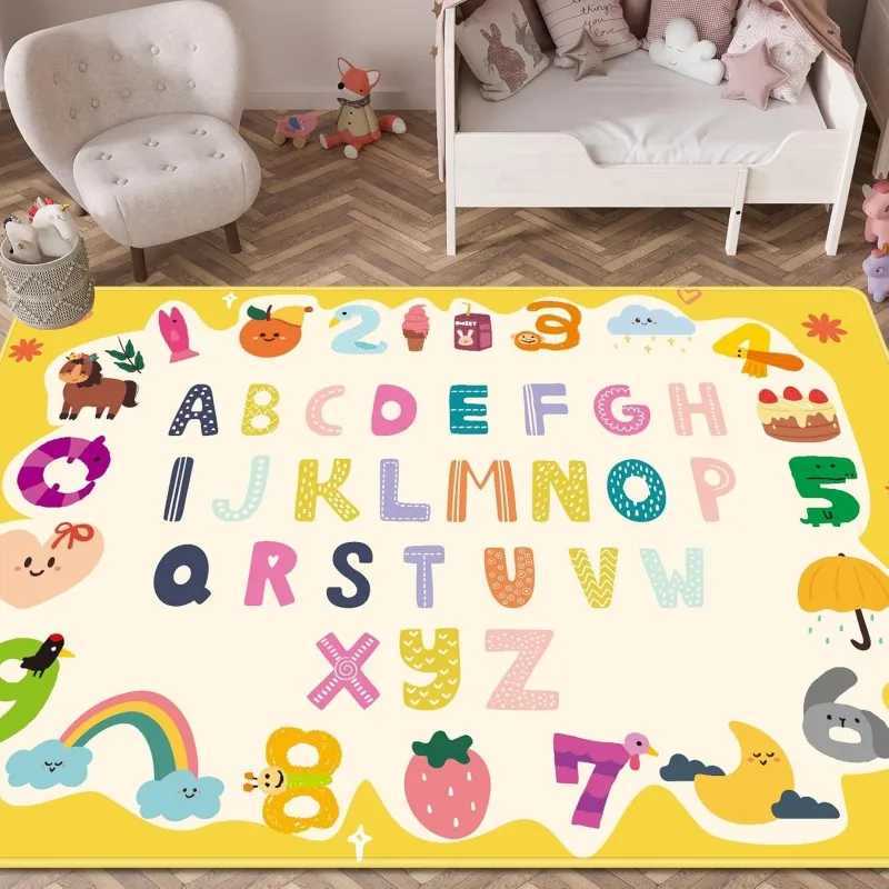 Kids Play Mat ABC Classroom Rug Non-Slip Cute Alphabet Rug Kids Floor Mats Carpet Playroom Mat for Kids Room Classroom Playroom y250609L27F
