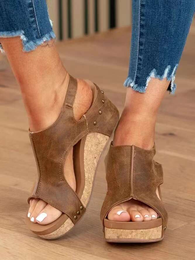 Plus Size Wedge for 2023 Fashion Casual Peep NEW hot Toe Women Sandals