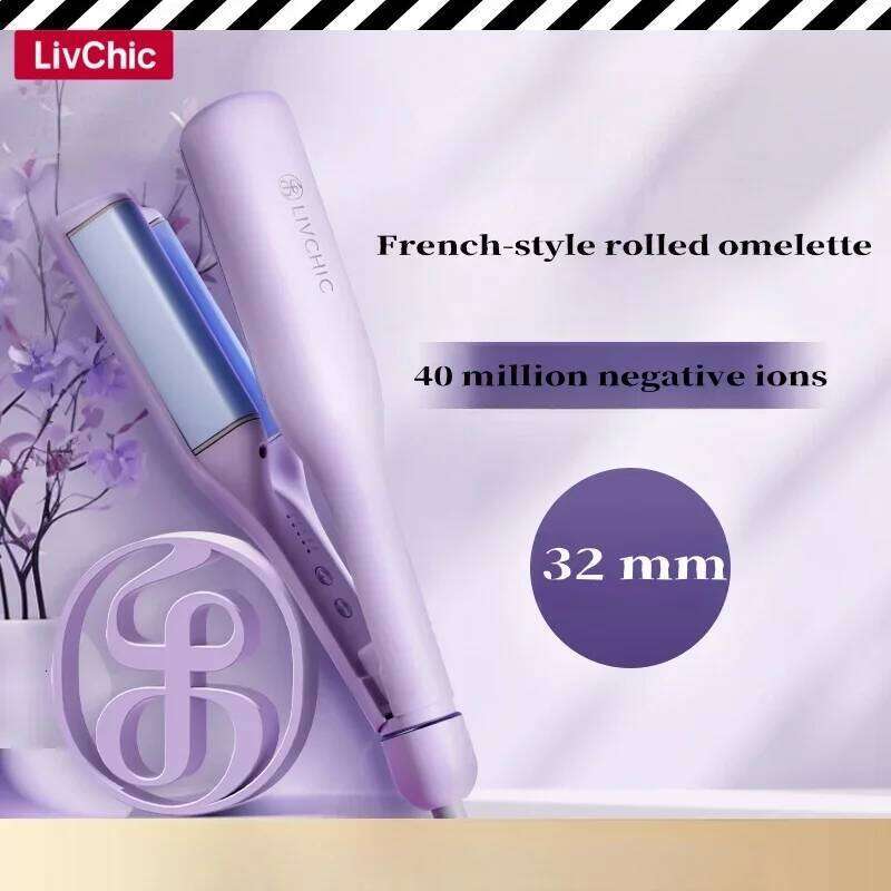 Iron Crimper Beach Waves Curling Wand Ionic Deep Waver Hair Curler Tool With 1.25 Inch/32mm 110-240V