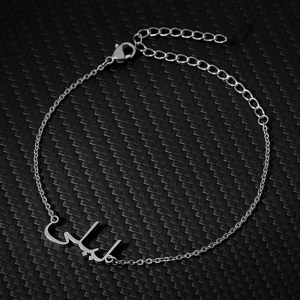 Custom Arabic Letters Name Anklets For Women Stainless Steel Customized Ankle Bracelet Jewelry Female Personalized Foot Chain 250606