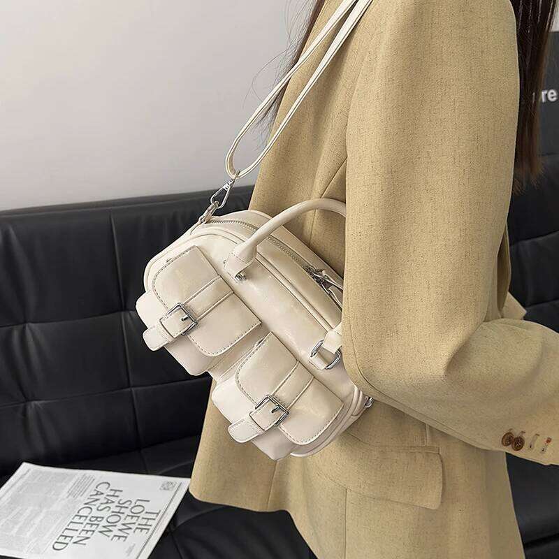 Vintage Bowling High Quality Female Boston Retro Solid Color Shoulder Cross Body Bag Large Capacity Women Handbag