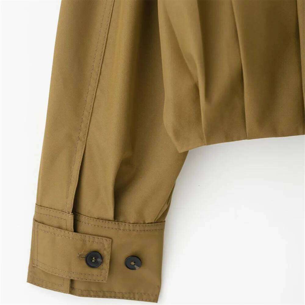 2025 New Women's Fashion Elegant European and American Design Sense Shoulder Badge Single breasted Folded Coat