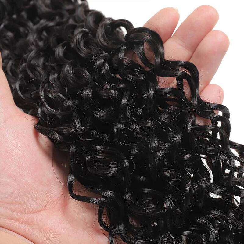Water Wave 12A Brazilian Virgin Curly Human Bundles Natural Black Color Wet and Wavy Hair Extensions