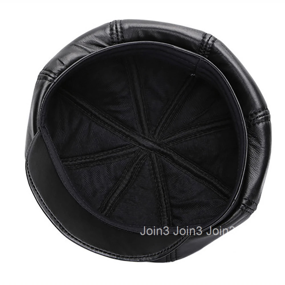 Four Seasons Genuine Vintage Bonnet Cadet Visor Mens Baseball Hat Caps Leather New Style Newsboy Real Leather Fashion Beret Hat