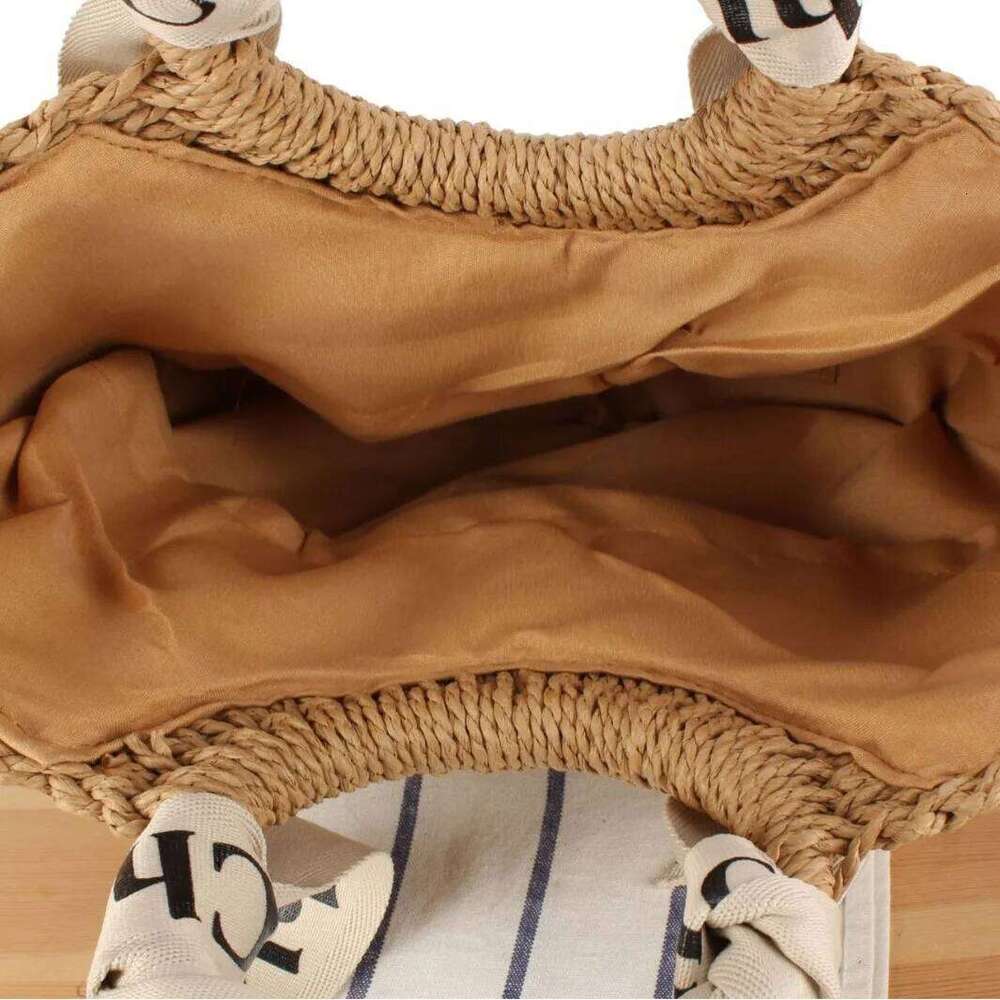 Design Bag Summer Straw Woven Women Large Capacity Weaving Handbags With Scarf Handmade Knitted Ladies Shoulder Beach Tote Bag Brand Bag