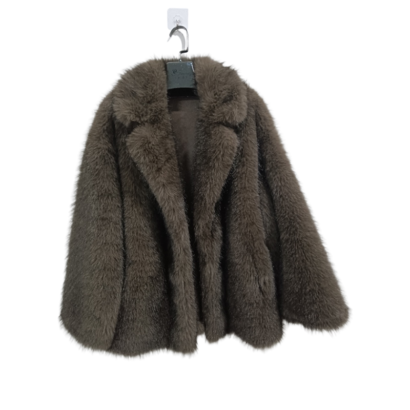 Chic High-End Tweed Overcoat Featuring a Sophisticated Faux-Pelt Finish Customize Your Style With Our Diverse Color Palette