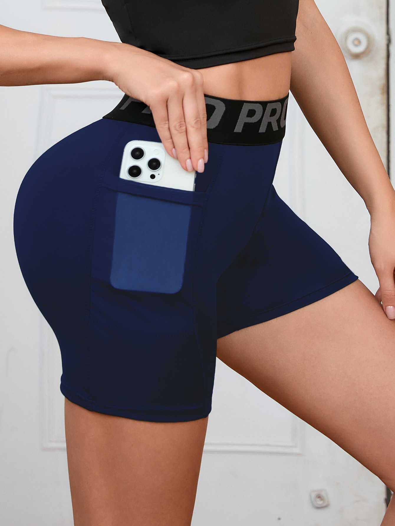 Womens Pro Fitness Shorts Running Training Peach Butt Sports Yoga Quick-dry Pocket Tight Pants