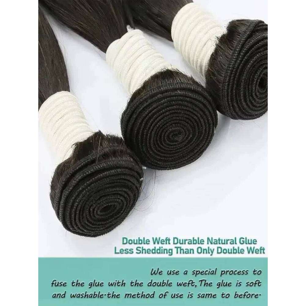 YKB Straight Human Bundles Brazilian Raw Hair Weave Silky 30 42 Inch Natural Black 12A Weaving Extensions Wholesale Virgin