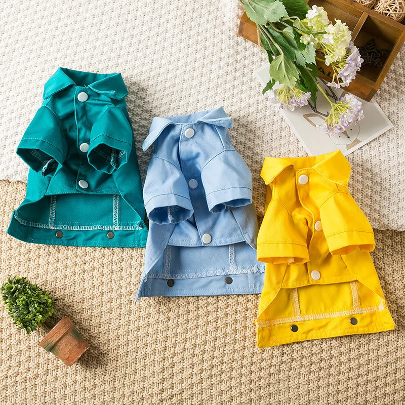 Pet Denim Jacket with Leash Holes Spring and Fall Lightweight Stylish Dog Cat Clothes for Small Dogs MustHave Apparel 250609