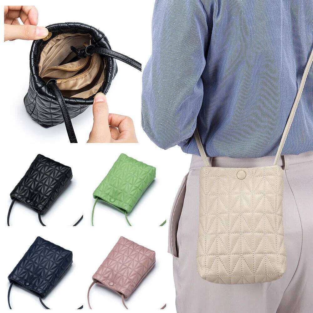 Genuine Leather Soft Quilted Crossbody Small Purse, Shoulder Card NEW hot Slot Wallet Cell Phone Pocket Purse Bag