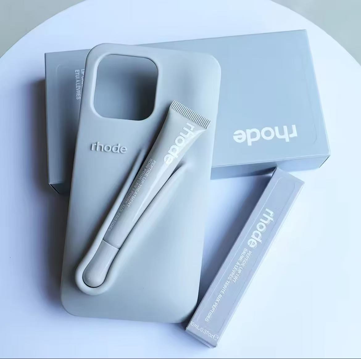 New DIY Lipstick Holder Rhode Soft Phone Case for IPhone 16 Pro Max 15 13 12 11 14 Plus Liquid Silicone Cover