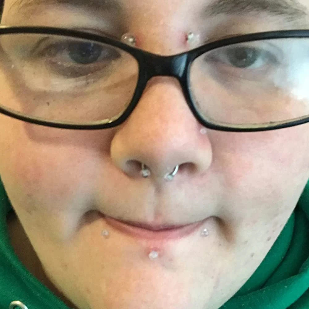 5Pcs48Pcs Clear Nose Ring Bioflex Stud Retainer Eyebrow Navel Piercing Body Jewelry Acrylic For Men and Women 250606