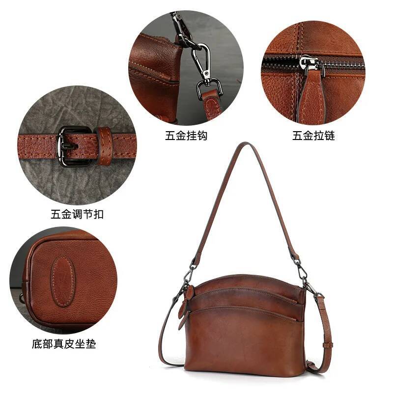 2025 Hot Sale High Quality Real Leather Shell Hobo Bags Women Handbag Designer Vintage Shoulder Crossbody Bag Large Capacity