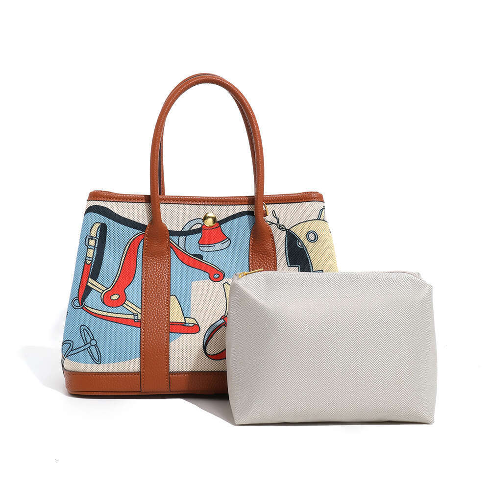New Printed Canvas Garden Classic Painted Tote Bag Graffiti Large Capacity Handbag for Women