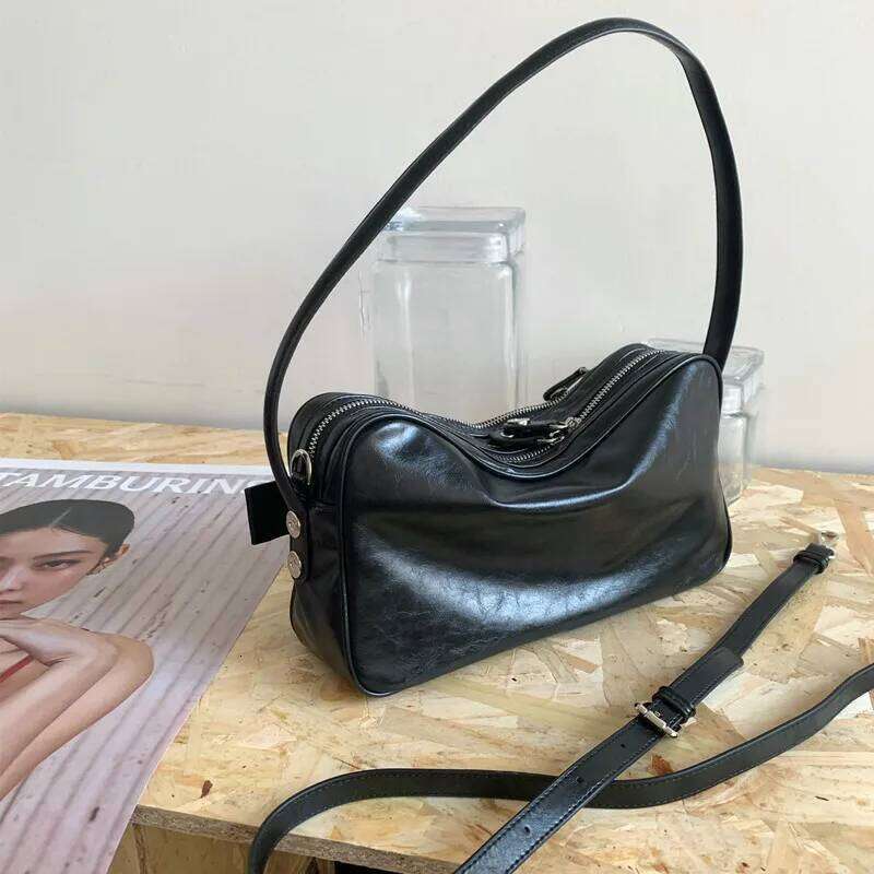 Niche Design Women's Multi Zipper Motorcycle Underarm Bag New Fashion Ladies Casual Oxford Fabric Large Capacity Handbag