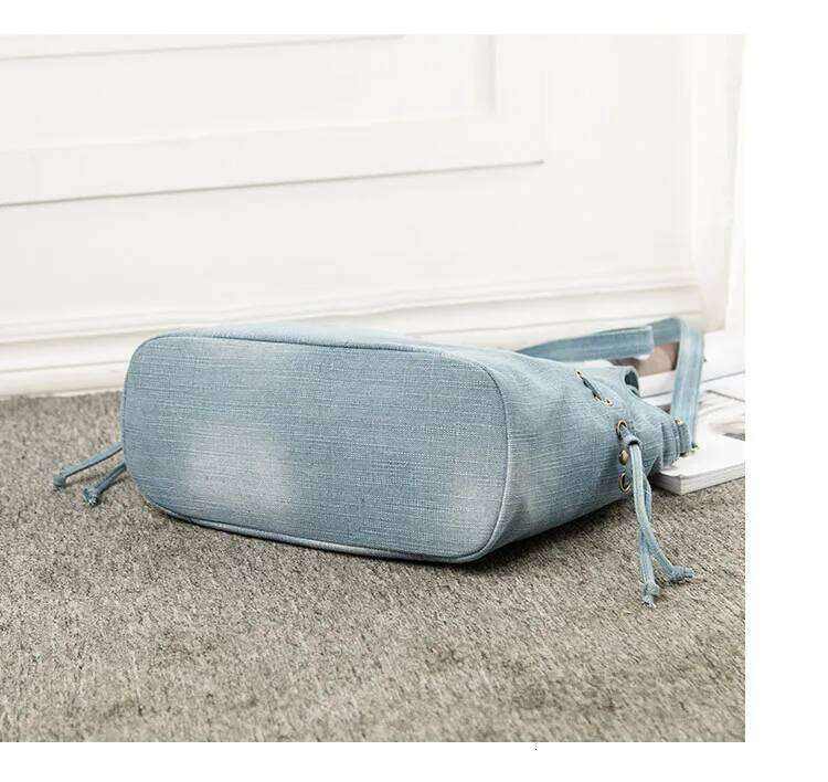 Denim Women Shoulder New Fashion Jeans High Quality Crossbody Bag Female Big Tote Travel Handbag Large Mochila Bolsa Blue