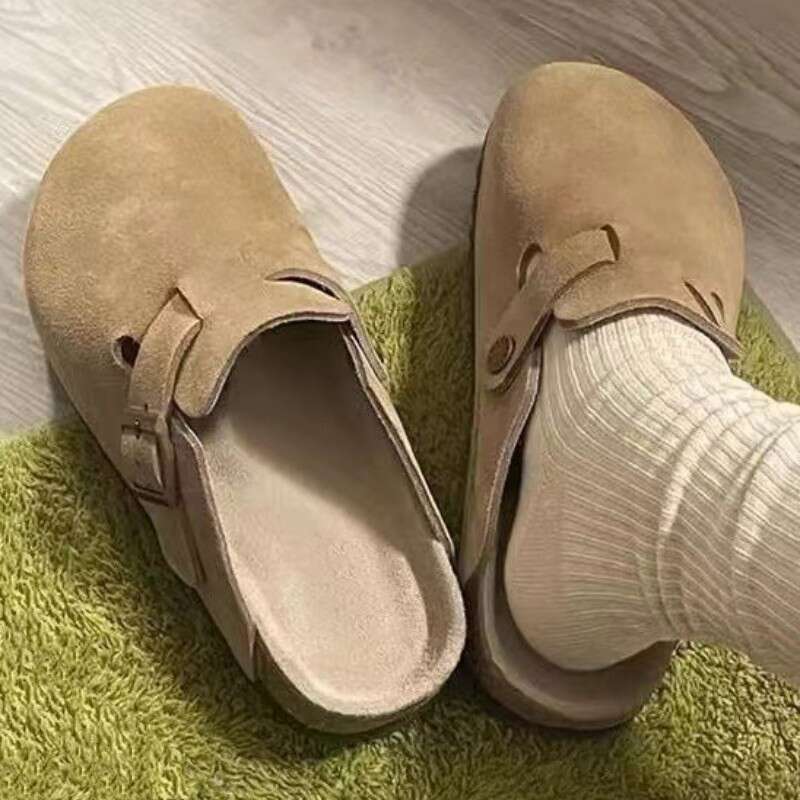 Women's Adjustable Buckle Classic Cork-Like Non-Slip Waterproof Home Sandals with Arch Support