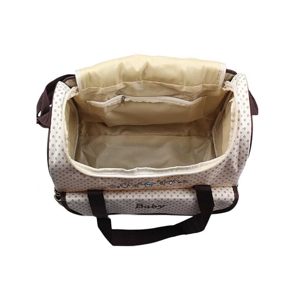 Five-piece set Mommy bag large capacity bear cartoon polka dot pattern one shoulder oblique span bag Mom bag diaper bag y250609TN33