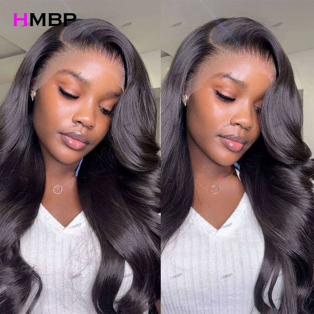 Body Wave 360/13X6 HD Frontal Wigs Pre Plucked Glueless Lace Wig Human Hair Ready To Go For Women Natural Black