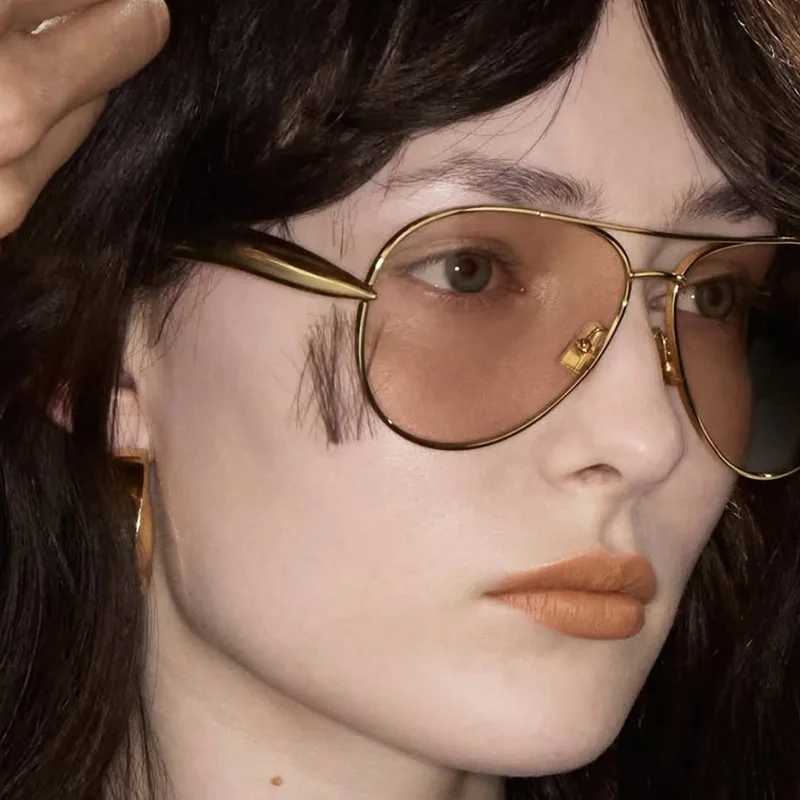 Ruiao Womens Oversized Pilot Sunglasses Gold Metal Frame UV400 Luxury Vintage Shades Designer Fashion Accessories 2025 M250609