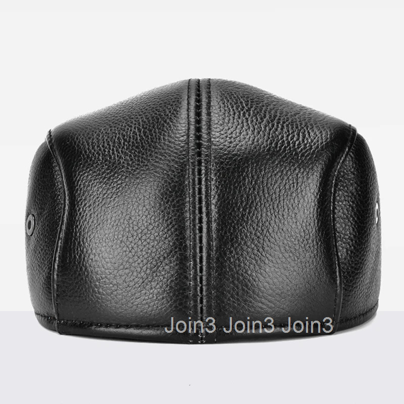 Mens outdoor leather hat winter Berets male warm Ear protection cap 100% genuine leather dad hat wholesale Leisure