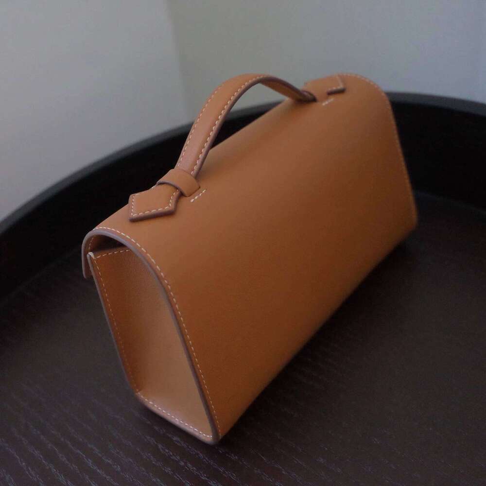 Niche Design Retro Light Women's Handbag French Simple Cowhide Top Handle Bag