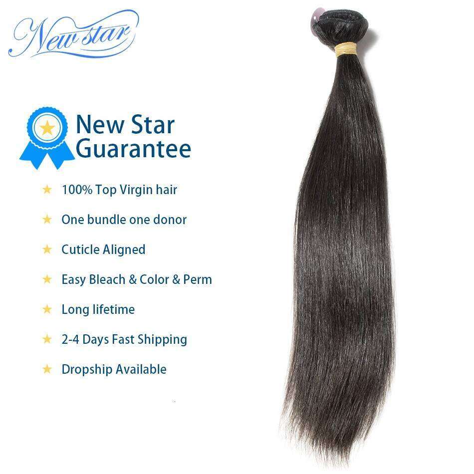 Brazilian Virgin Human Straight Extension 3 Bundles Deal 100%Unprocessed Intact Cuticle New Star Long 11A Raw Hair Weaving