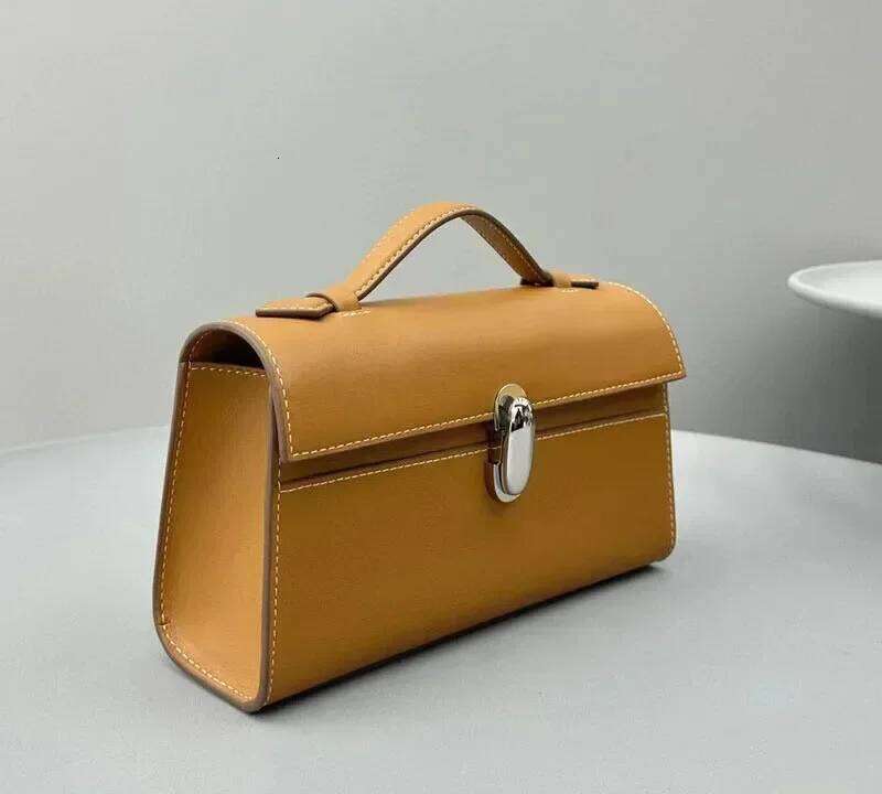 2024 Genuine Leather Retro Niche Suede Frosted Flip Small Square Handbag