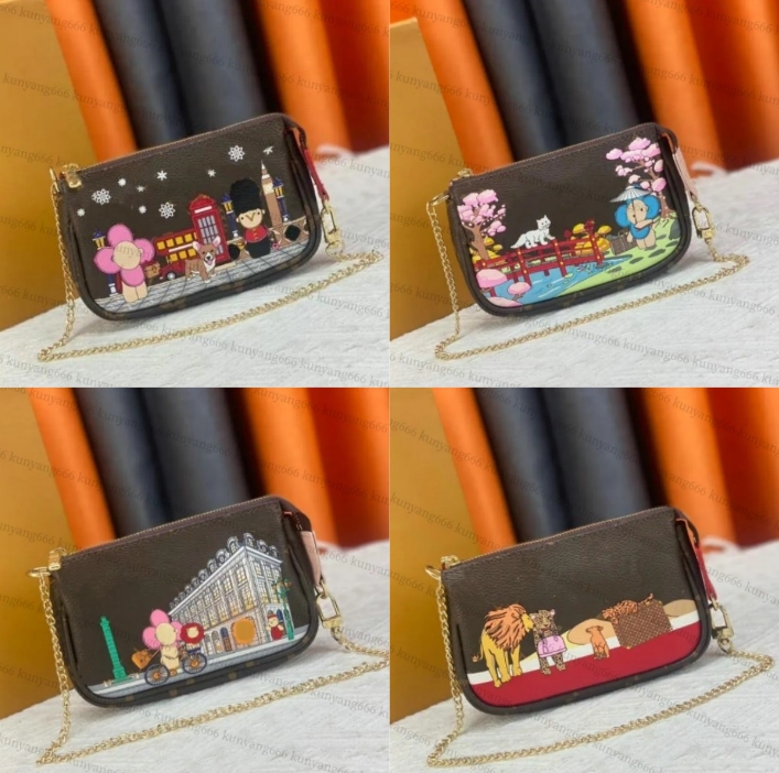 Designer Womens handbag Luxury Shoulder bag high quality flower canvas wallet Leather purse Crossbody clutch tote handbag