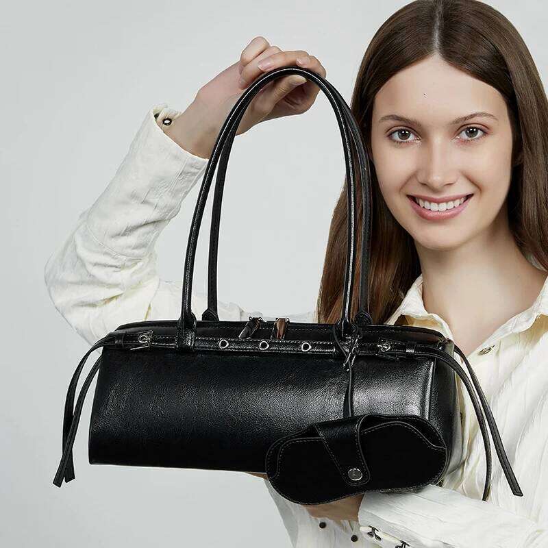 New Women's Rectangle Designer Shoulder Bags High Quality Cowhide Handbags Fashion Women Baguette Bag 3086