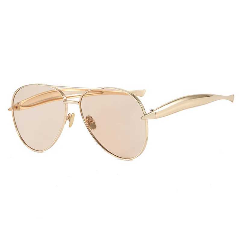 Ruiao Womens Oversized Pilot Sunglasses Gold Metal Frame UV400 Luxury Vintage Shades Designer Fashion Accessories 2025 M250609