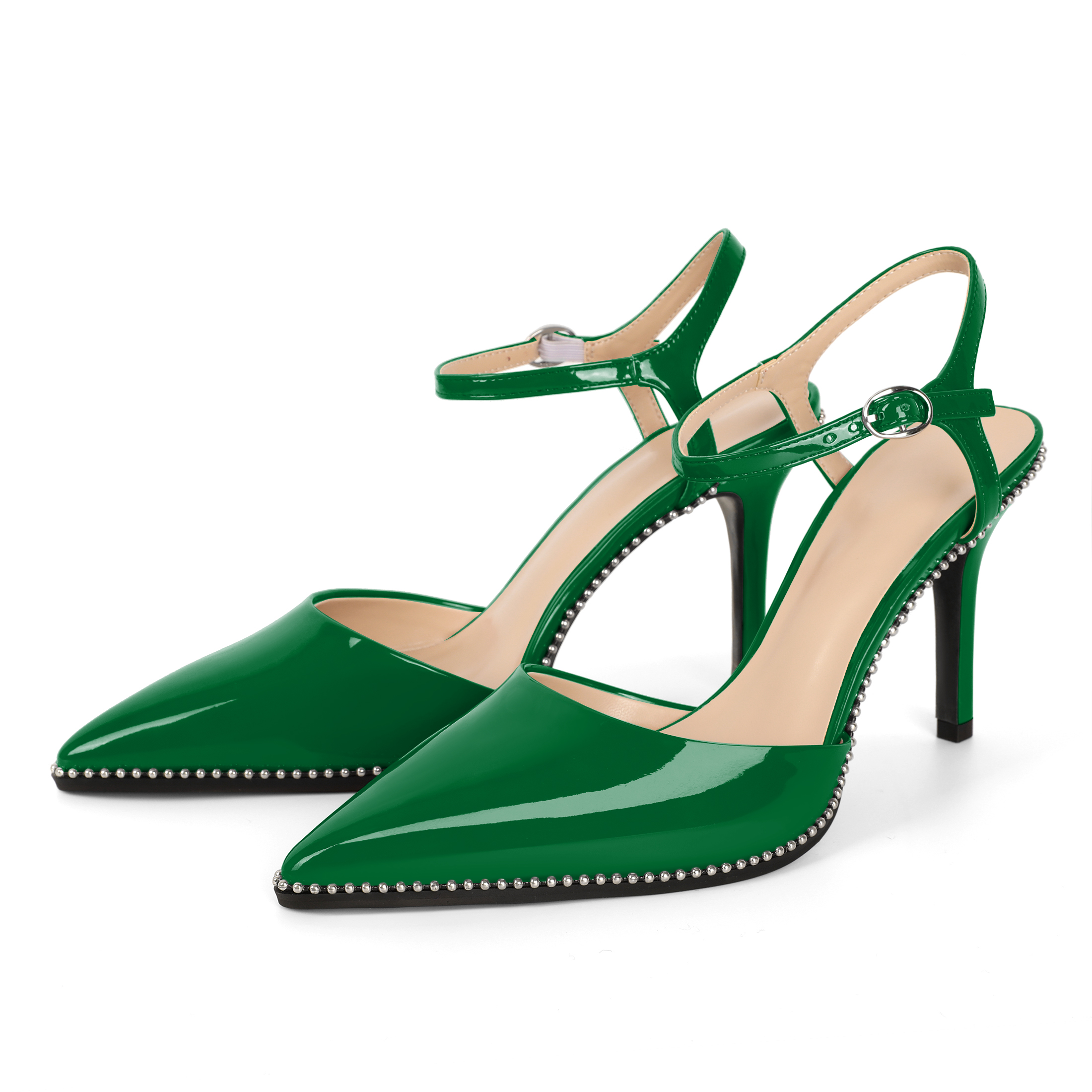 Zamikoo High heels Pumps Ankle Strap Slingback heels Pointed Toe 3 inches Heeled Sandals Dress Pumps Shoes